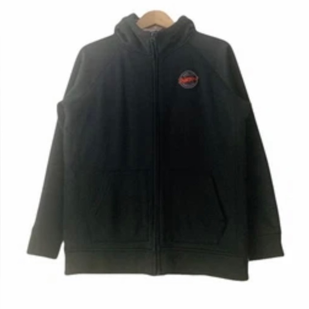 Burton Sherpa Lined Full Zip Black Hoodie Boys Size XL Outdoor Gorpcore Granola